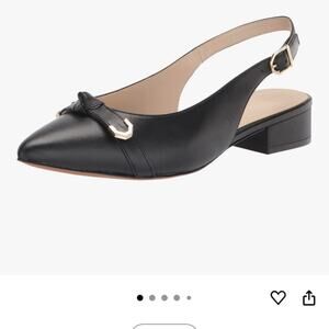 Cole Haan-Women’s Black Leather-Menlo Skimmer Slingback Pump Ballet Flats-Size 7